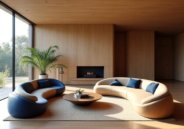 Interno moderno con arredamento su misura 2024