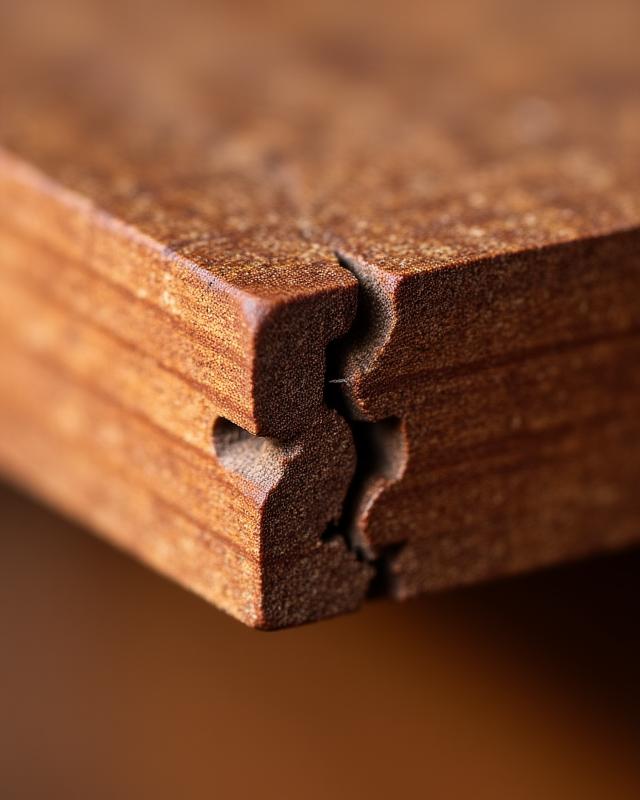 Dettaglio incastro a coda di rondine artigianale