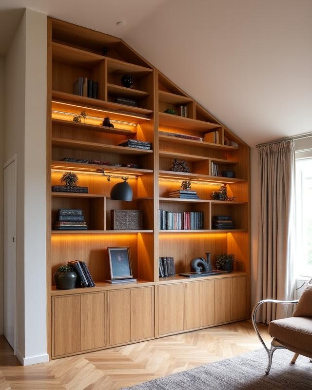 Libreria in rovere massello a tutta altezza